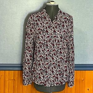Long sleeve button down floral top